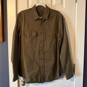 J. Crew men’s olive button up work shirt
